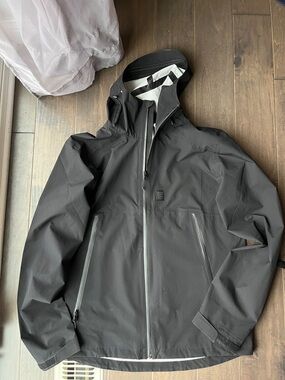 Topo Designs Global Jacket - Black Hooded Waterproof Rain Jacket